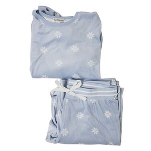 PJ Salvage Pajama Set Velour Medium Blue Whisper Long Sleeve & Pants NWT
